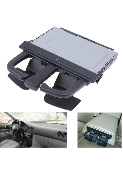 Katlanır Araba Bardak Tutucu In-Dash Konsol Içecek Şişe Standı Braketi Vw Golf 4 Bora Audi A4L A5 Q5 A7 Q7 Içebilir (Yurt Dışından)