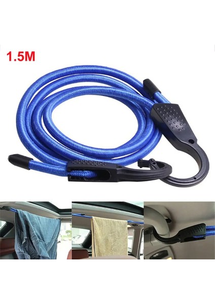 1.5 M Ayarlanabilir Araba Bagaj Halatı Kapalı Çamaşır Ipi Araba Elastik Bungee Kordonları Bagaj Askıları Halatlar Kancalı Kemerler (Yurt Dışından)