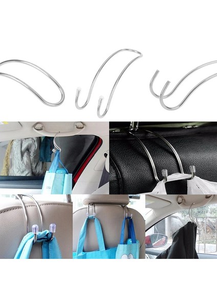 1 Adet Araba Arka Koltuk Çift Kanca Otomatik Kafalık Askı Elbise Çanta Çanta Tutucu Askı Küçük Aperatif Çantalar Küçük Okul Çantaları Asabilir (Yurt Dışından)