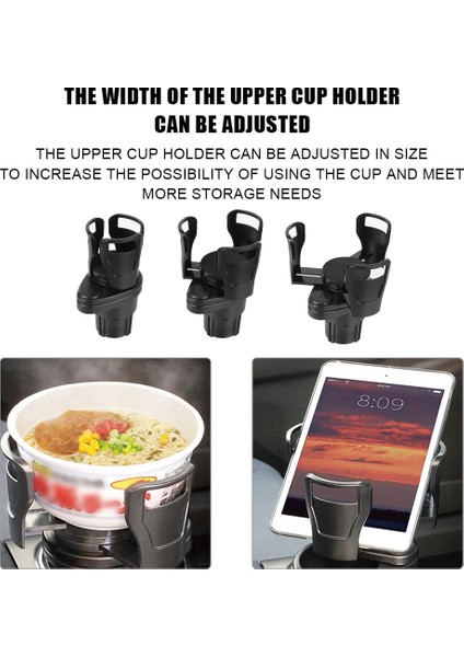 Siyah Forauto Araba Çift Bardak Tutucu Ayarlanabilir Bardak Standı Güneş Gözlüğü Telefon Organizatör Içme Şişe Tutucu Braketi Araba Styling (Yurt Dışından) fırsatları