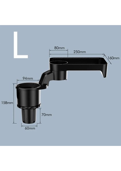 B Takılabilir Tepsi ile Çok Fonksiyonlu Araba Bardaklık 360 ° Döner Ayarlanabilir Araba Bardak Tutucular Için Yemek Tepsisi Masa Genişletici (Yurt Dışından)