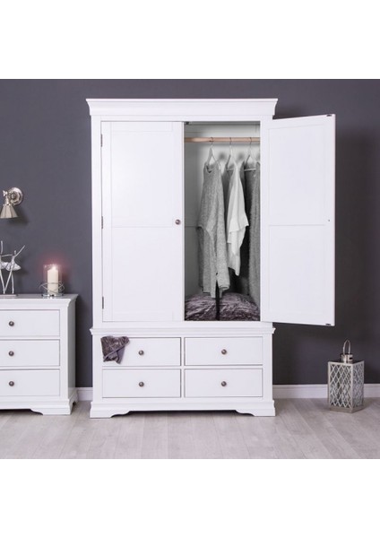 Adella 2 Kapaklı 4 Çekmeceli Giysi Dolabı