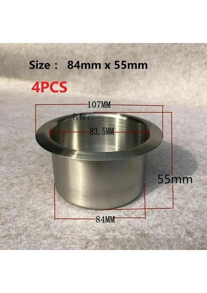 84MM x 55MM mm Evrensel Paslanmaz Çelik Gömme Bardak Içecek Tutacağı Deniz Teknesi Rv Camper Şişe Tutacağı Paslanmaz (Yurt Dışından)