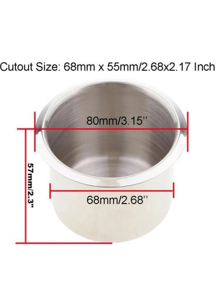 84MM x 55MM mm Evrensel Paslanmaz Çelik Gömme Bardak Içecek Tutacağı Deniz Teknesi Rv Camper Şişe Tutacağı Paslanmaz (Yurt Dışından)