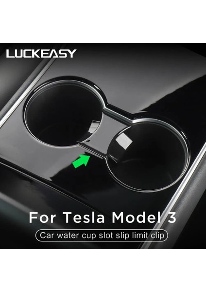 M3-GA10 Luckeasy Tesla Model 3 Araba Su Bardağı Yuvası Sürgülü Limit Kelepçesi Abs Oto Iç Aksesuarları Tutucu Sınırlayıcı (Yurt Dışından)