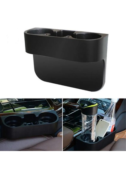Siyah Küçük Araba Bardak Tutacağı Oto Koltuk Boşluğu Su Bardağı Içecek Şişesi Can Telefon Tuşları Organizatör Depolama Tutucu Stand Araba Styling Aksesuarları (Yurt Dışından) indirimleri