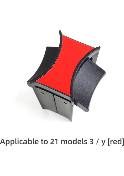 M3-GA80RED Tesla Model 3 Için Model Y Oto Aksesuarları Modeli Araba Su Bardağı Yuvası Kayma Sınırı Klipsi Abs Dönüş Kürk Araba Bardak Tutucu Sınırlayıcı (Yurt Dışından)
