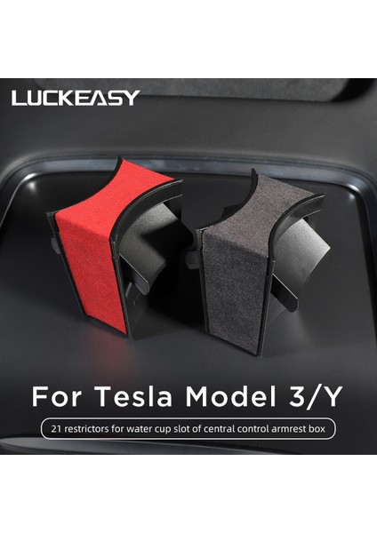 M3-GA80RED Tesla Model 3 Için Model Y Oto Aksesuarları Modeli Araba Su Bardağı Yuvası Kayma Sınırı Klipsi Abs Dönüş Kürk Araba Bardak Tutucu Sınırlayıcı (Yurt Dışından) modelleri