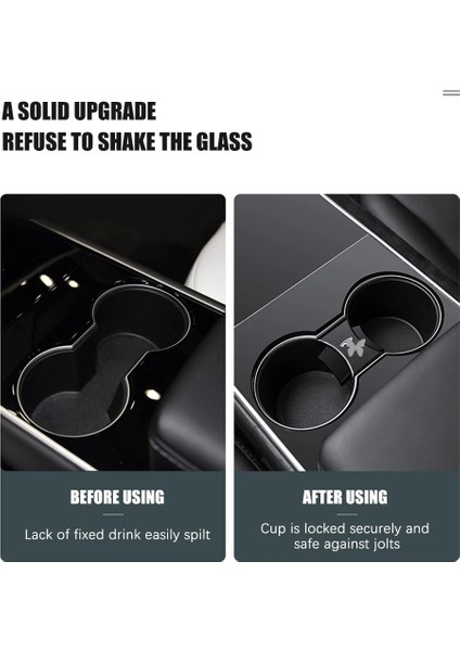 2021 Model 3-Gri Yeni Tesla Modeli Odel Y Araba Bardak Tutucu Klip Su Bardağı Yuvası Kayma Sınırı Abs Şişe Tutucu Konsolu Depolama Tesla 3 Y (Yurt Dışından) indirimleri