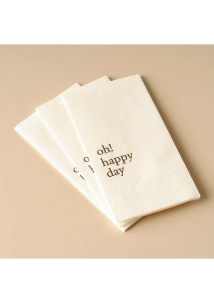 Bella Maison Oh Happy Day 100'LÜ Peçete Beyaz (33X33 Cm)