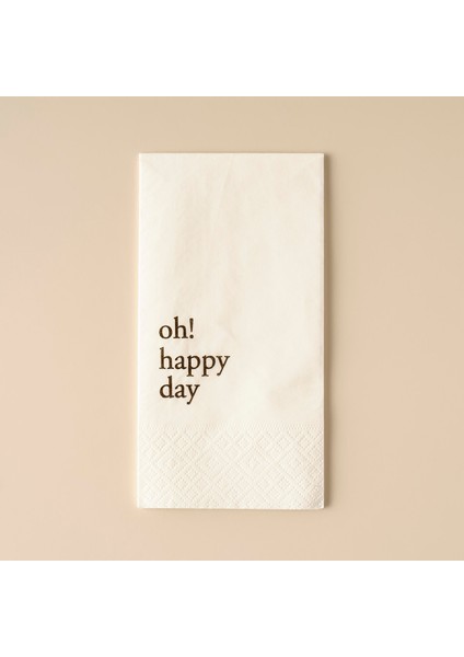 Bella Maison Oh Happy Day 100'LÜ Peçete Beyaz (33X33 Cm)