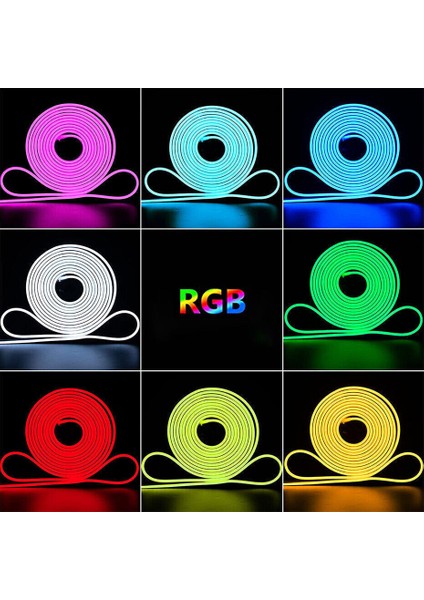 Neon Rgb LED - Sese Müziğe Duyarlı Kumandalı -Çok Renkli - 2,5 Metre FULL SET