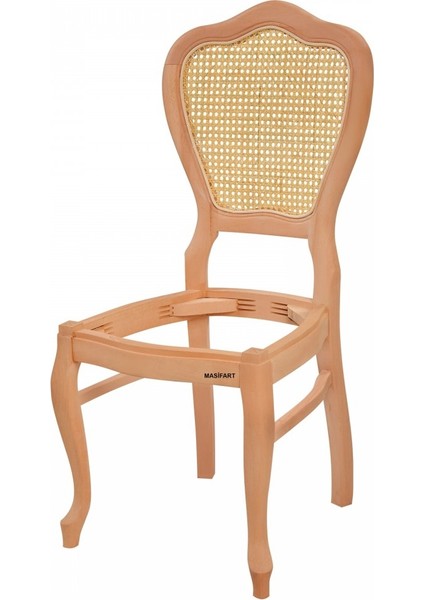Tracy Klasik Lükens Hasırlı Sandalye Cilasız Ham