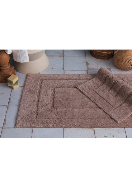 Kahverengi Tafting 2'li Banyo Paspası Frame
