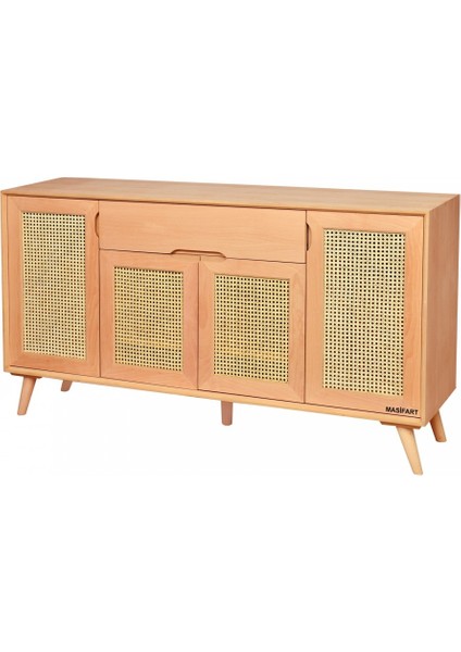 Hermes Retro Hasırlı Konsol 160 Lık Cilasız Ham