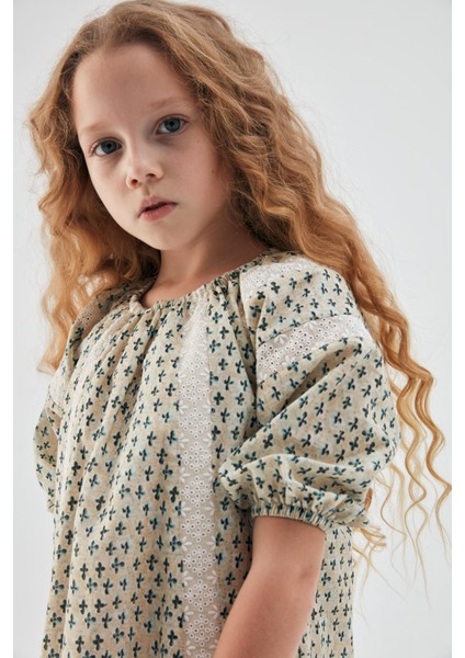 Kız Çocuk Desenli Elbise 23PSSTJ4902 modelleri