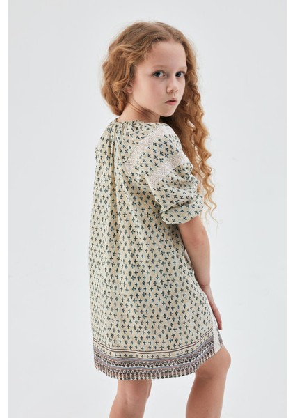 Kız Çocuk Desenli Elbise 23PSSTJ4902 fırsatları