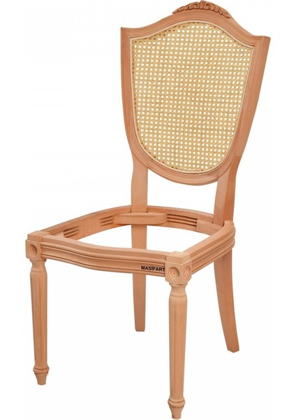 Ceviz Kupa Torna Oymalı Hasırlı Sandalye Cilasız Ham