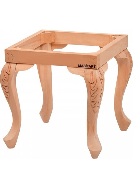 Gennadi Lükens Oymalı Puf 40 Lık Boyasız Ham