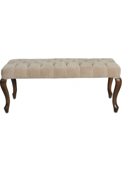 Kapri 120 cm Kapitoneli Bench Puf Ceviz Eskitme