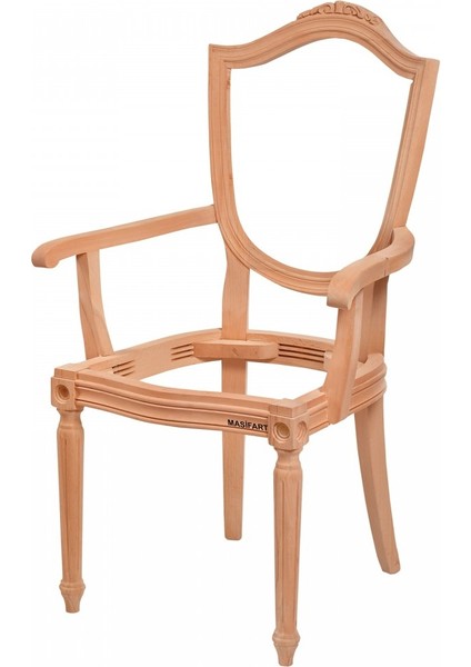 Tray Kupa Torna Oymalı Kollu Sandalye Boyasız Ham