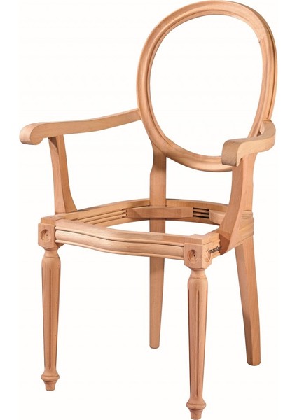 Sopron Tornalı Kollu Sandalye Cilasız Ham Ahşap