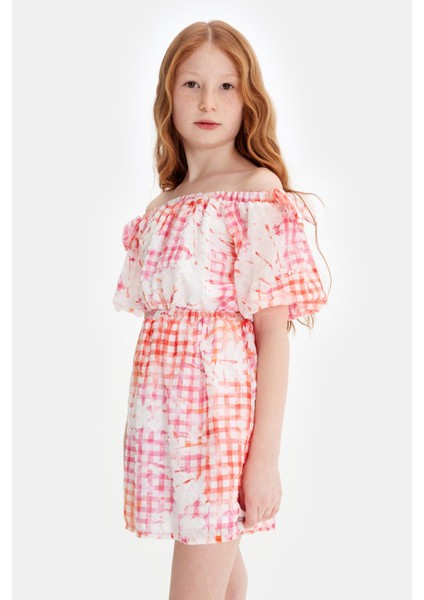 Kız Çocuk Desenli Elbise 23SS0TJ4910 fiyatları
