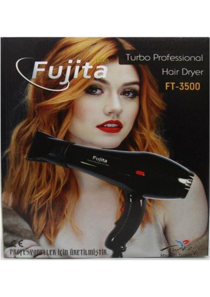 210 Derece Fujita FT-3500 Saç Kurutma Fön Makinesi Yok Siyah Yok Plastik