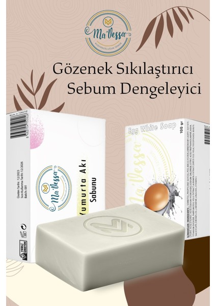 %100 Doğal El Yapımı Yumurta Akı Sabunu Sebum Dengeleyici Etkili 100 gr