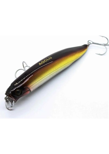 Kahverengi CP105 Stili Aoclu Wobblers Jerkbait 10.5cg Sert Yem Minnow Krank Yem Popper Balıkçılık Cazibesi Uzun Döküm Için Mıknatıslı Levrek Kancaları (Yurt Dışından)