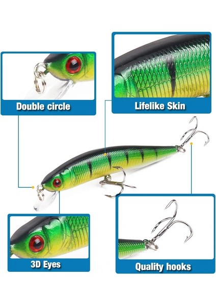 No.2 Tarzı G Balıkçılık Lures Minnow Wobbler Yüzen Bas Trolling Yapay Sert Yem Crankbait Sazan Pesca Olta Takımı (Yurt Dışından) fırsatları