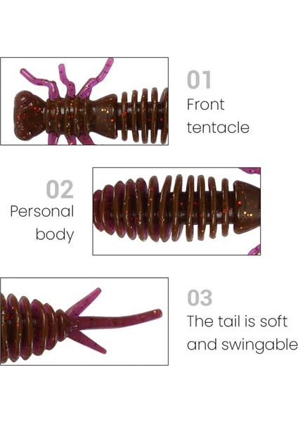 Renk K Stili 55 mm Larva Yumuşak Yemler Yapay Yemler Balıkçılık Solucan Silikon Bas Pike Minnow Swimbait Jig Plastik Yemler Pesca (Yurt Dışından) indirimleri