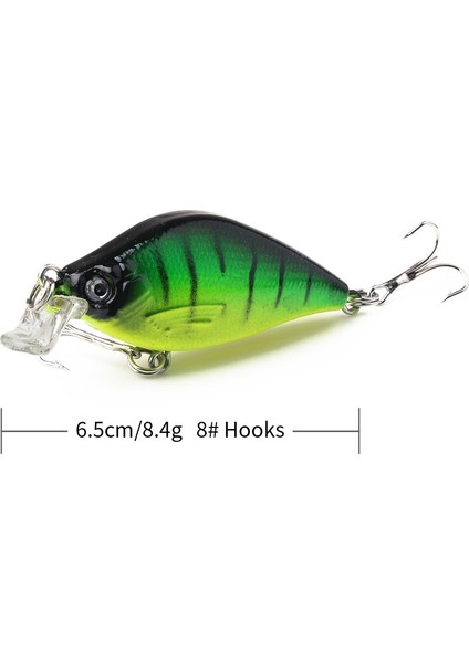 No.4 Tarzı Hengjıa Lazer Crankbait Minnow Balıkçılık Cazibesi 6.5cm 8.4g Pesca Hooks Balık Wobbler Mücadele (Yurt Dışından)