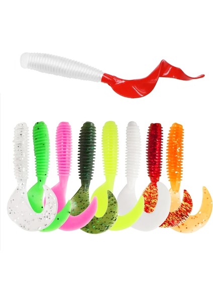No.4 Tarzı 60MM 2g Lot Yumuşak Lures Silikon Yem mm Solucan Jig Wobblers Karides Balık Kokusu Katkı Maddesi Bas Sazan Yapay Yemle Mücadele (Yurt Dışından)