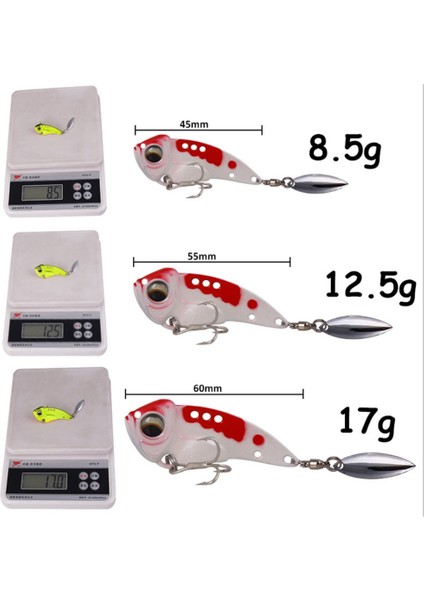 B Tarzı 8.5g .5g 12.5g 17G Batan Metal Vıb Balıkçılık Cazibesi, Döner Kaşık Kuyruğu ile Sert Wobbler Crankbaits Vibratioer Mücadele (Yurt Dışından) modelleri