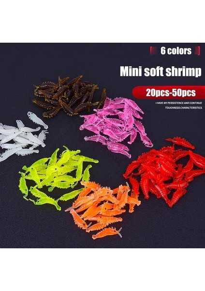D Stili 20 Adet Adet Yumuşak Silikon Karides Balık Tutma Yemleri 2.8cm 0.3g Küçük Açık Yeşil Tatlı Su Balık Tutma Karides Yemi Kızdırma Aydınlık Yeni Tasarım (Yurt Dışından)