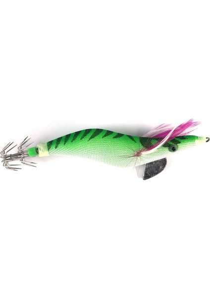 Yeşil Ahşap Karides Stili Boyut 3.5 Işıklı Kalamar Balık Tutma Kuşları Kancalı Ahşap Karides Yemi Wobbler Jigs Balık Tutma Kalamar Jig Mürekkep Balığı Cazibesi Turlutte Kalamar 3.5# (Yurt Dışından)