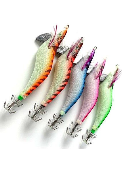 Yeşil Ahşap Karides Stili Boyut 3.5 Işıklı Kalamar Balık Tutma Kuşları Kancalı Ahşap Karides Yemi Wobbler Jigs Balık Tutma Kalamar Jig Mürekkep Balığı Cazibesi Turlutte Kalamar 3.5# (Yurt Dışından)