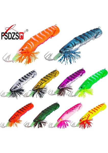 No.1 Tarzı 120MM 21G Aydınlık Yem Kalamar Kancası Ahşap Karides Lures Yumuşak Ayak Jigleri Gerçekçi Simülasyon Silikon Ahtapot Yemi Olta Takımı Ses ile (Yurt Dışından)