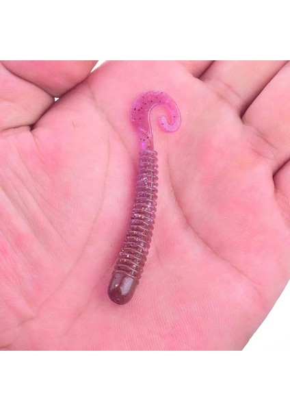 B Tarzı Lot Döner Solucanlar Yumuşak Balıkçılık Lures 6.5cm 1.3g Jig Wobblers Bas Karides Balık Kokusu Silikon Yapay Yem Pesca Mücadelesi (Yurt Dışından)