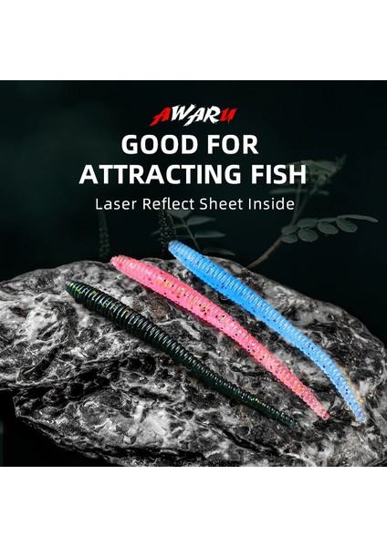 Col.l Stili 8cm 20 Adet Bearkıng Solucan Yumuşak Lures 8cg Çanta Balıkçılık Yapay Silikon Bas Pike Minnow Swimbait Jig Plastik Yemler (Yurt Dışından) modelleri