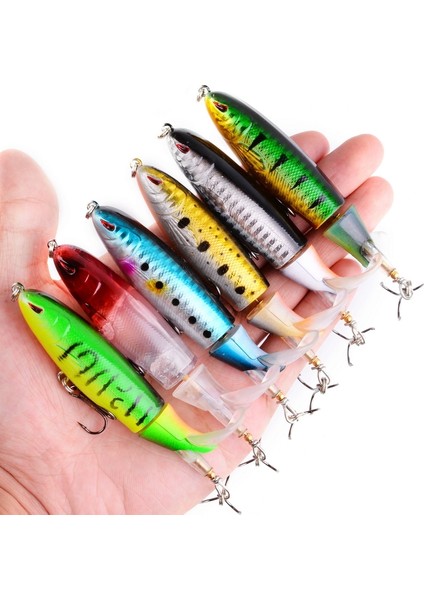 E 10CM 13G Stili M 13G Topwater Fishing Lures Whopper Popper Artificial Bait Hard Popper Soft Rotating Tail Fishing Tackle Fishing Bait (Yurt Dışından) modelleri