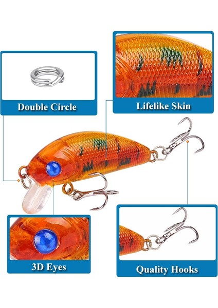 No.8 Stili Minnow Balıkçılık Cazibesi G Topwater Sert Yem Wobbler Jig Bait Crankbait Sazan Çizgili Levrek Pesca Olta Takımı Swimbait (Yurt Dışından) modelleri
