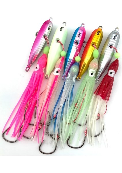 Kanca Stili Olmadan E Rengi 40G Bottomku Jig Cazibesi 40G 60G 80G Derin Deniz Jig Metal Yavaş Jig Kafa Etekleri Kancalar Tatlı Su Tuzlu Su Balıkçılık Cazibesi (Yurt Dışından)