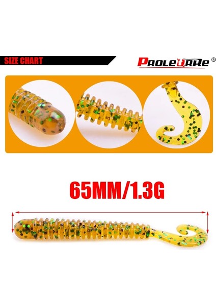 D Stili Lot Döner Solucanlar Yumuşak Balıkçılık Lures 6.5cm 1.3g Jig Wobblers Bas Karides Balık Kokusu Silikon Yapay Yem Pesca Mücadelesi (Yurt Dışından) modelleri