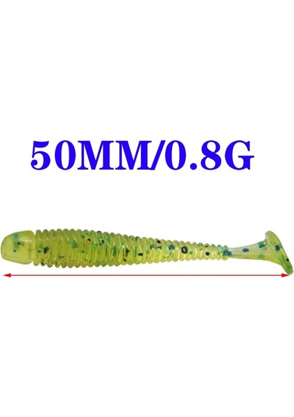 Mor Tarzı 50 Parça Veya Solucan Sahte Yumuşak Yem Jig Wobbler 5cm 0.8g Yapay Silikon Fishig Cazibesi T Kuyruk Swimbait Yem Sinek Mücadele (Yurt Dışından) modelleri