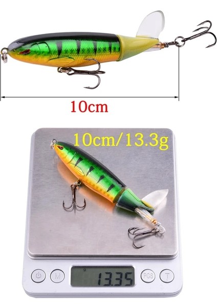 D 10CM 13G Stili M 13G Topwater Fishing Lures Whopper Popper Artificial Bait Hard Popper Soft Rotating Tail Fishing Tackle Fishing Bait (Yurt Dışından) indirimleri