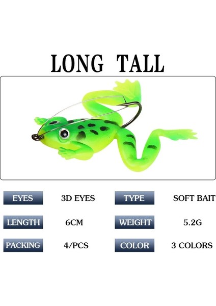Renk 2 Stili Et 6cm 5.2g Kauçuk Kurbağa Yumuşak Yem Balıkçılık Lures Seti Deniz Balıkçılığı Plastik Kancalı Balık Sazan Olta Takımı (Yurt Dışından) modelleri