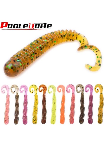 G Tarzı Lot Döner Solucanlar Yumuşak Balıkçılık Lures 6.5cm 1.3g Jig Wobblers Bas Karides Balık Kokusu Silikon Yapay Yem Pesca Mücadelesi (Yurt Dışından) fiyatları