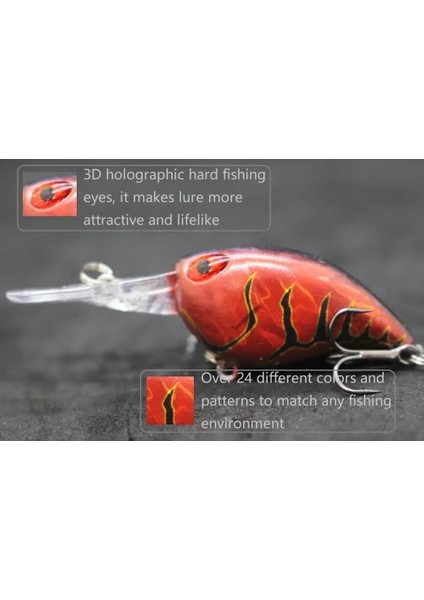 C770X80 Stili Wlure 6cm 5g Derin Dalış Sıkı Wobble Balıkçılık Cazibesi Tatlı Su Sert Yem Yüzen Jerkbait 8 # Hooks Böcek Yemi Crankbait C770 (Yurt Dışından)